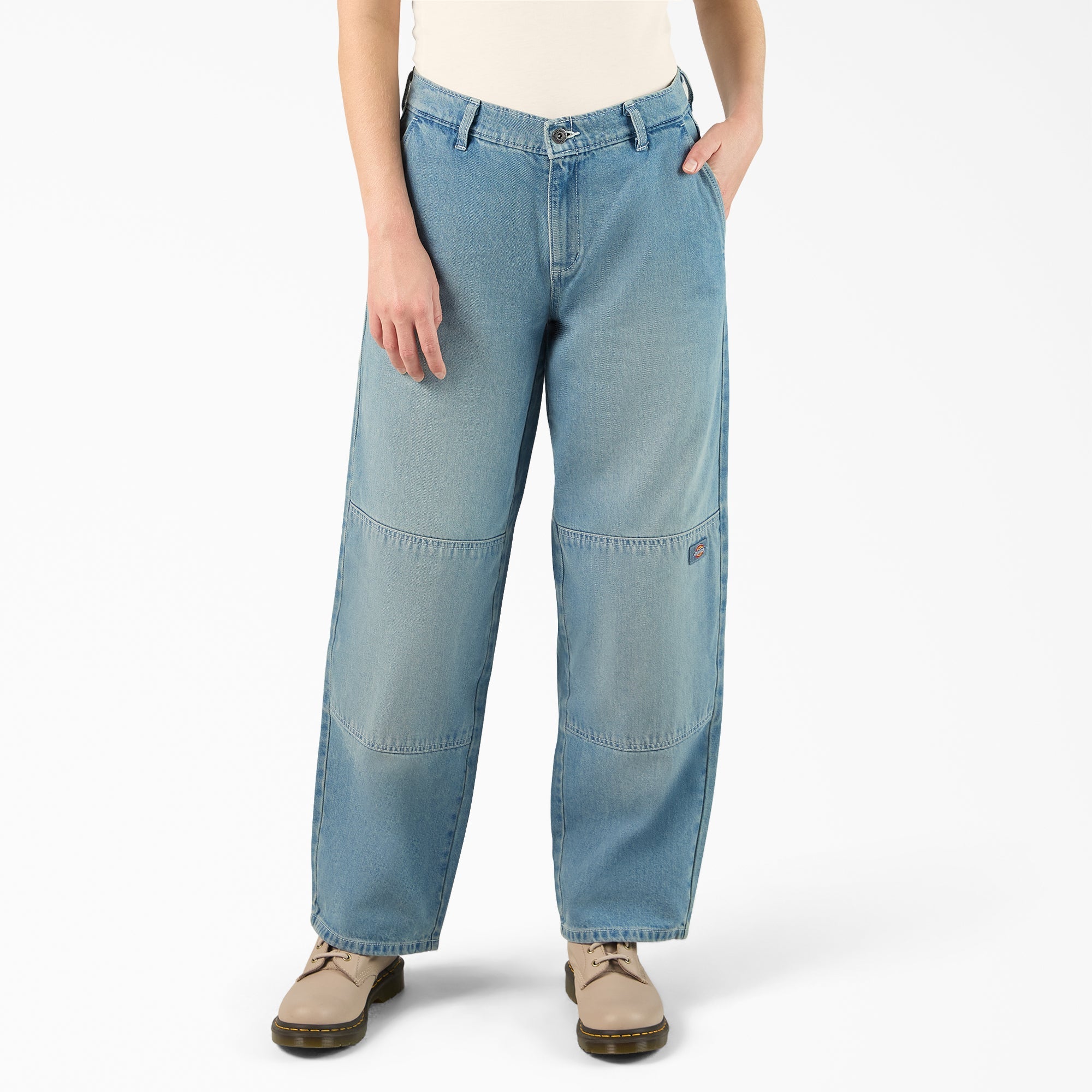 Dickies Women's Loose Fit Double Knee Jeans