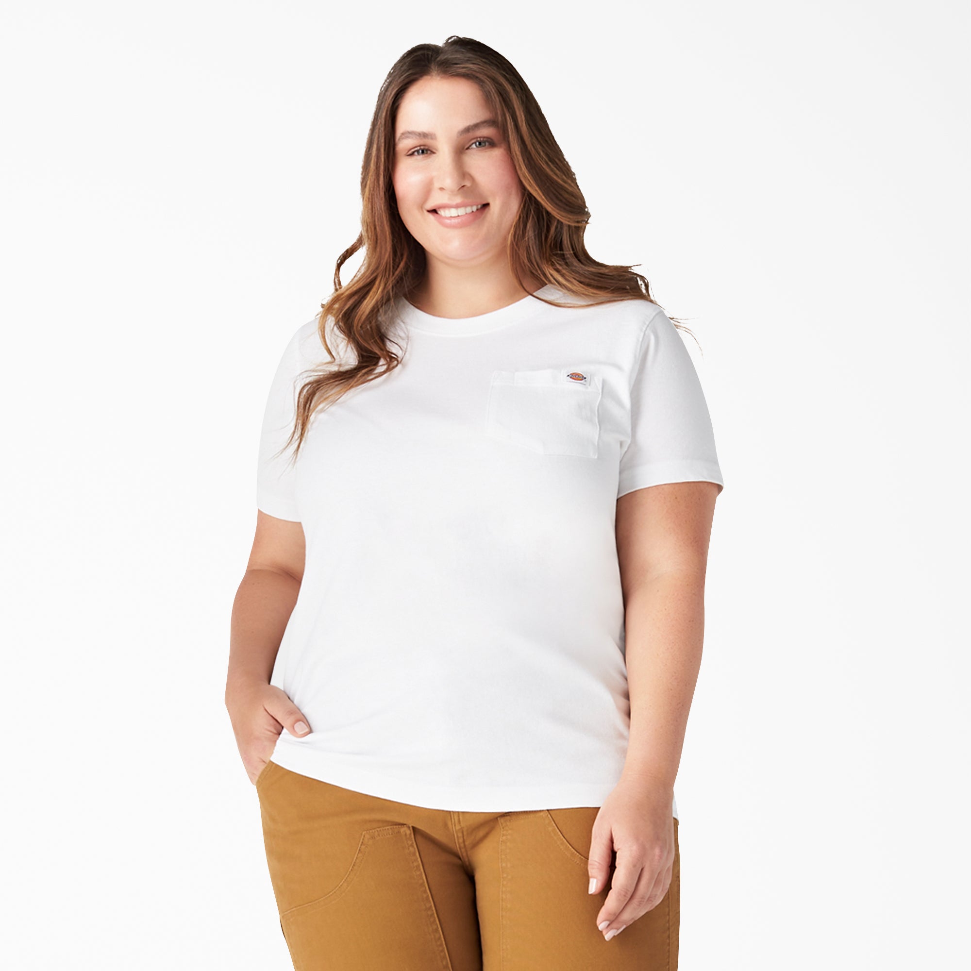 Dickies Women's Plus Heavyweight Short Sleeve Pocket T-Shirt
