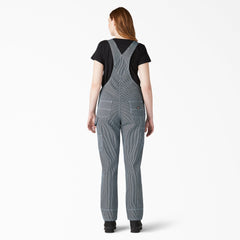 Dickies Women's Hickory Stripe Boyfriend Fit Bib Overalls