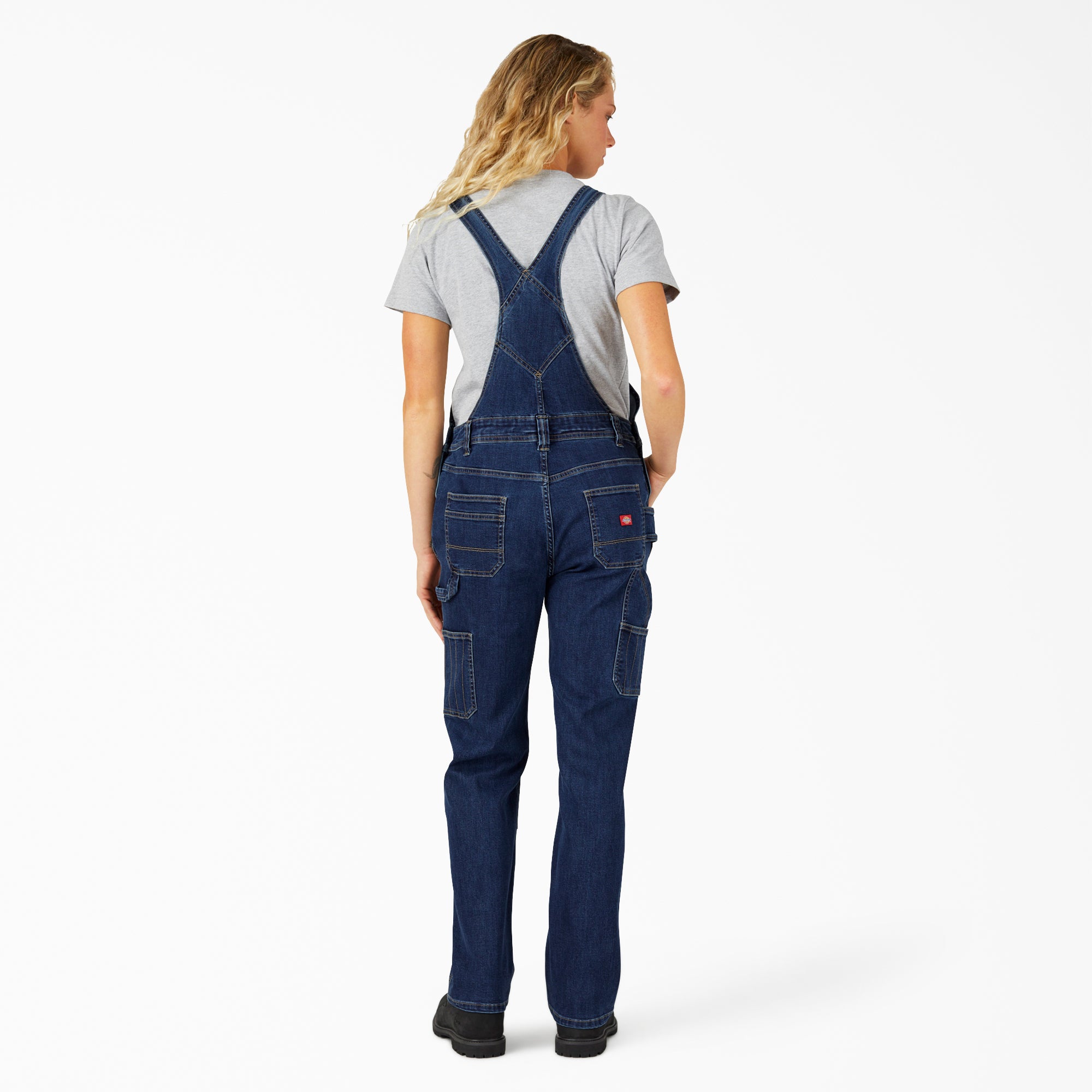 Dickies Women's Straight Fit Denim Double Front Bib Overalls