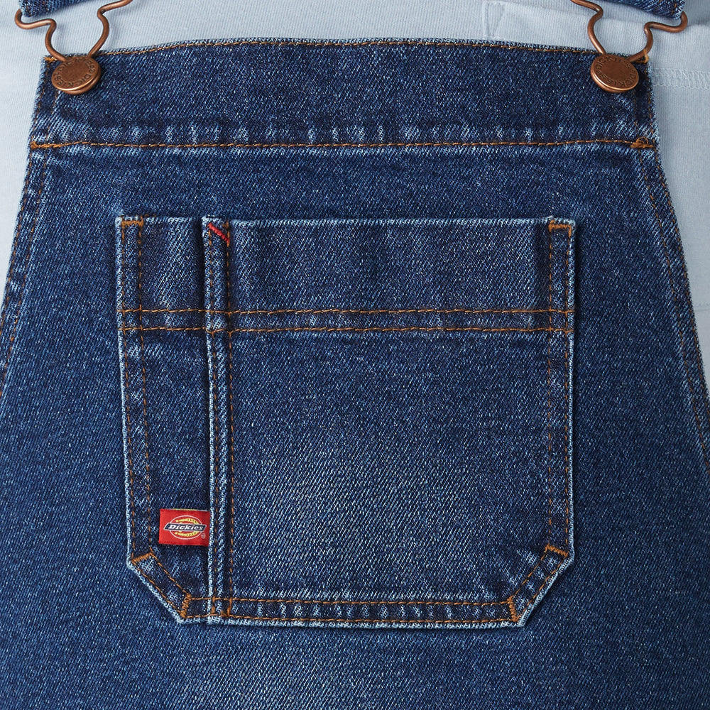 Dickies Women's Denim Boyfriend Fit Bib Overalls