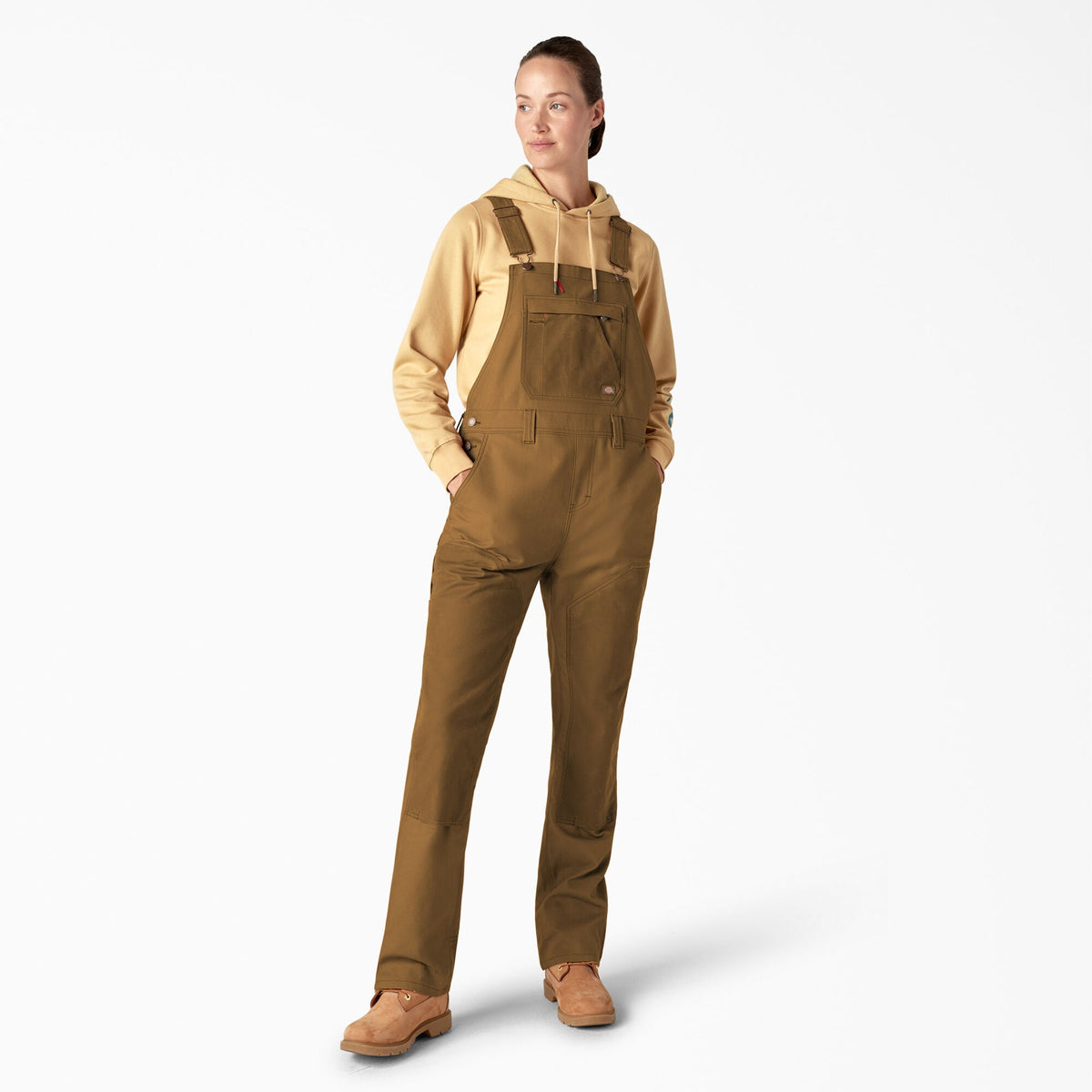 Dickies Women's Relaxed Fit Waxed Canvas Bib Overalls