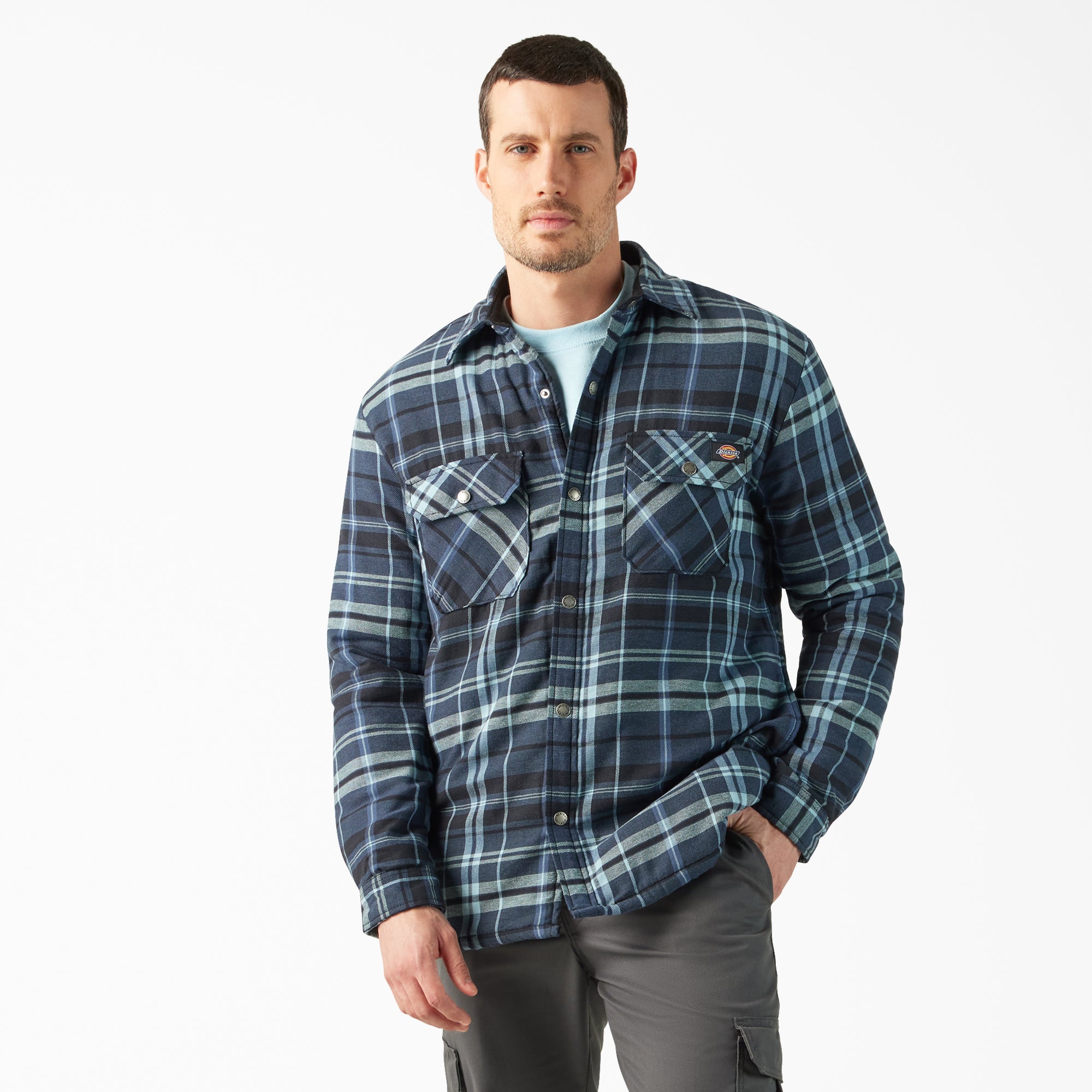 Dickies Water Repellent Fleece-Lined Flannel Shirt Jacket