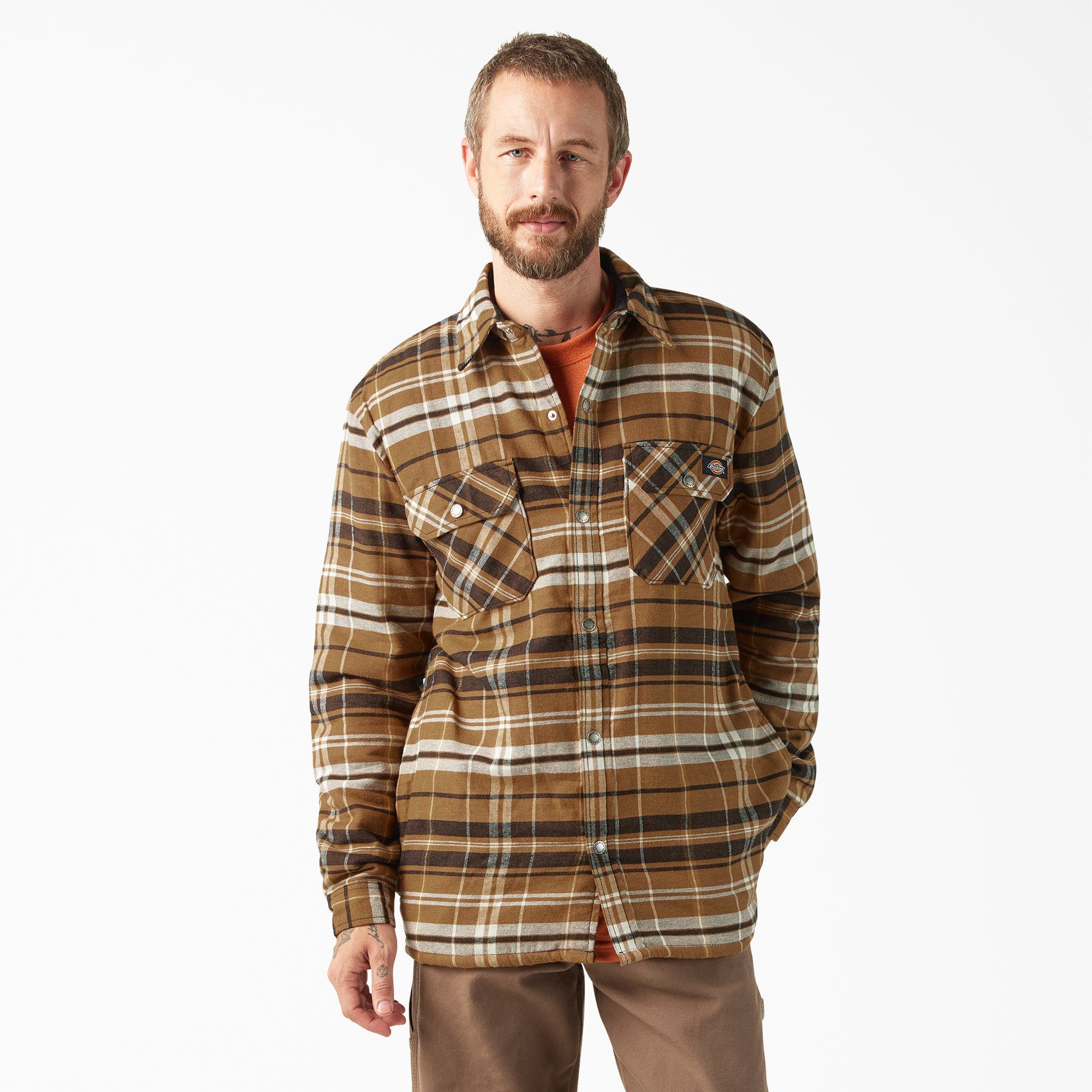 Dickies Water Repellent Fleece-Lined Flannel Shirt Jacket