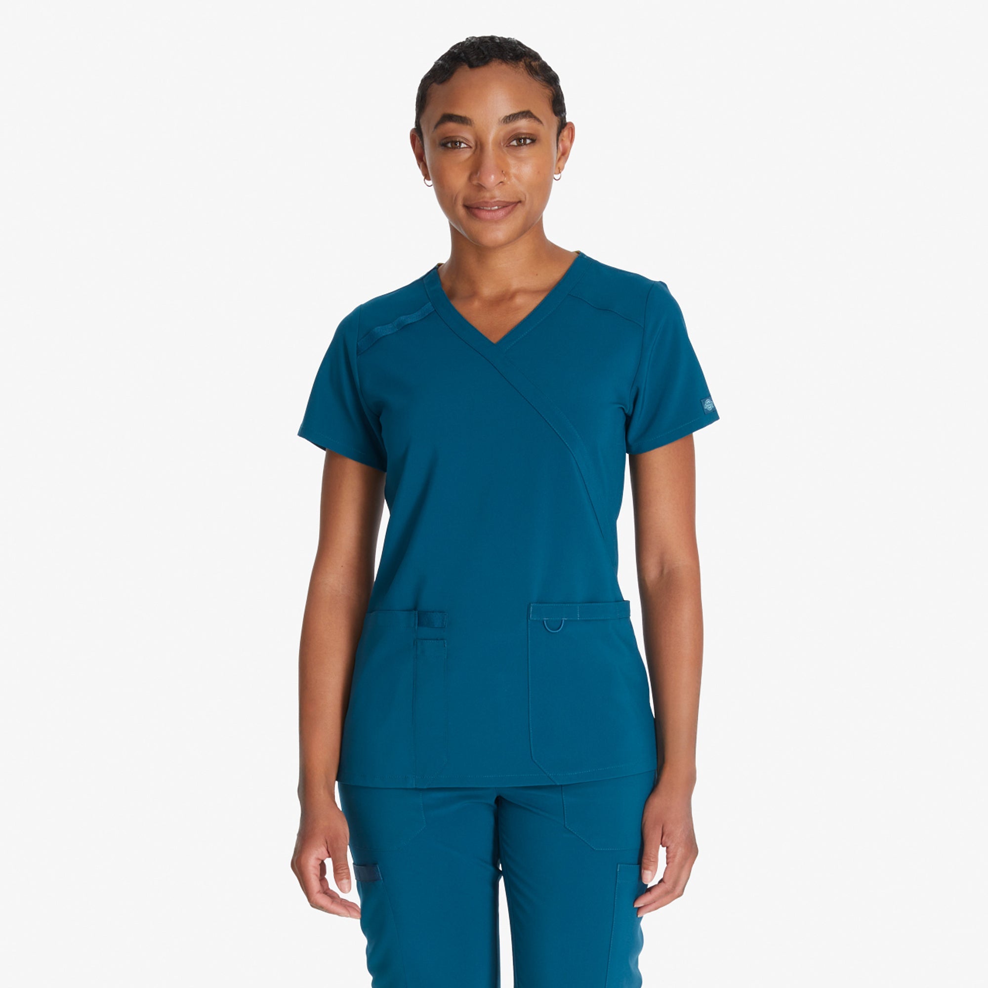 Dickies Women's EDS Essentials Mock Wrap Scrub Top