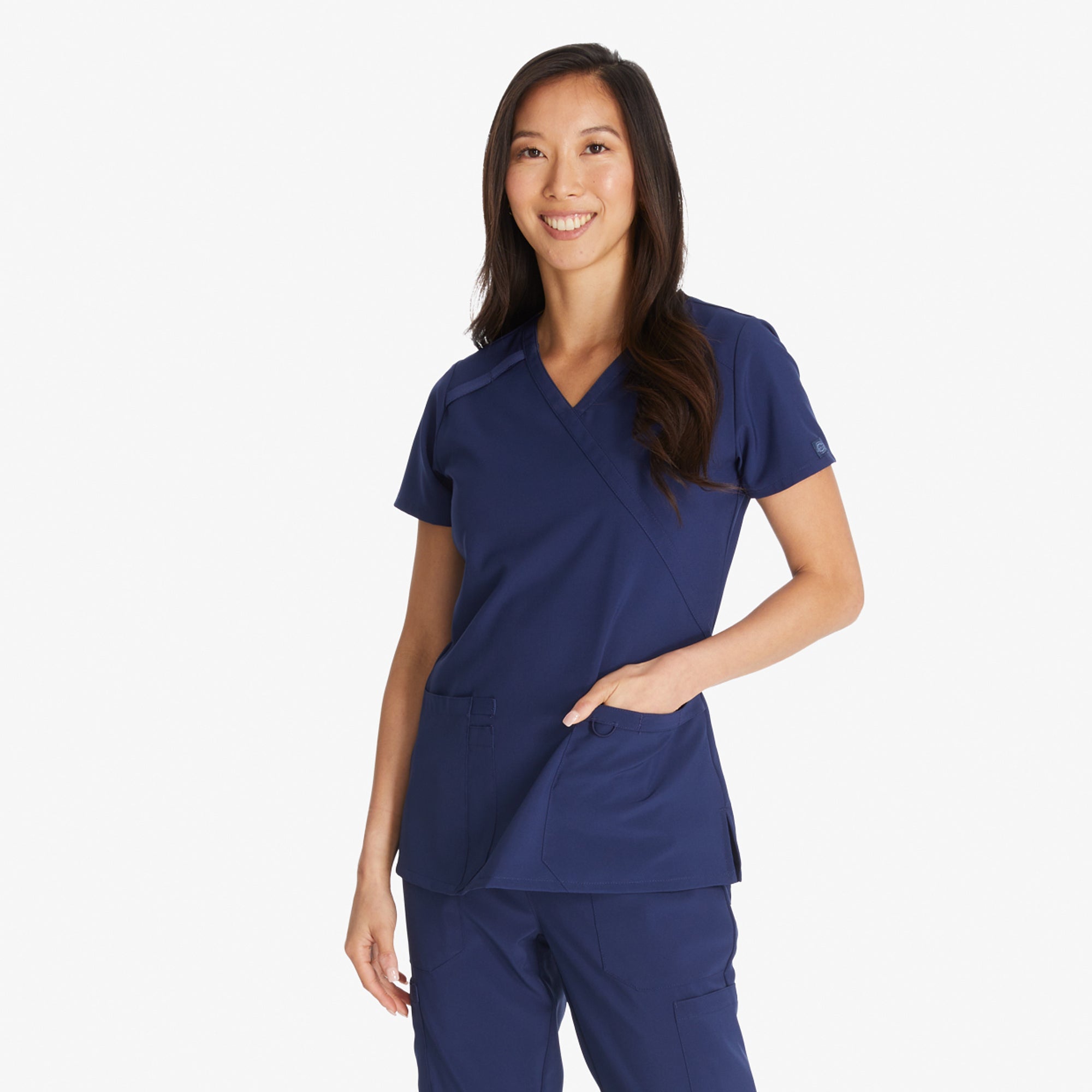 Dickies Women's EDS Essentials Mock Wrap Scrub Top
