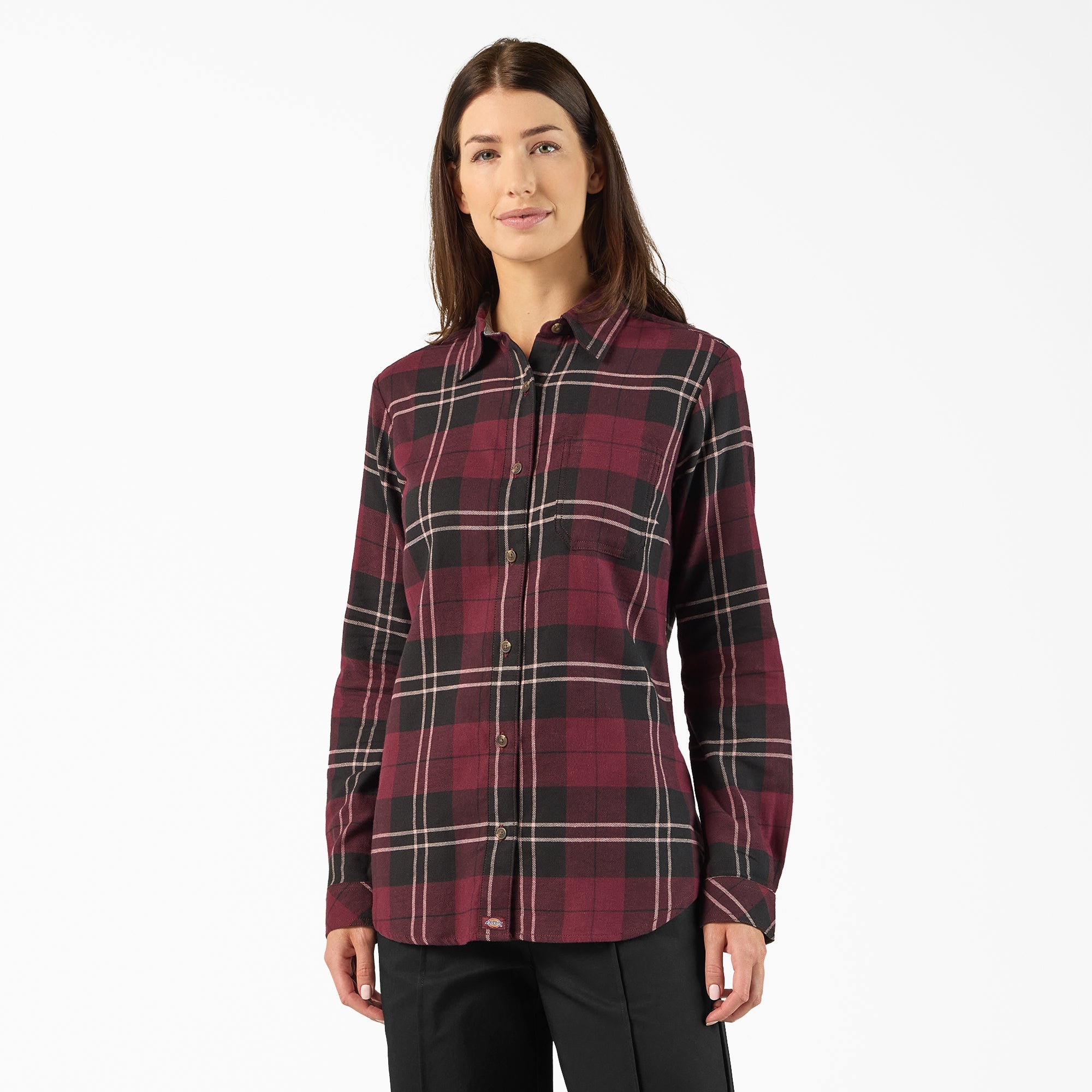 Dickies Women's Plaid Flannel Long Sleeve Shirt