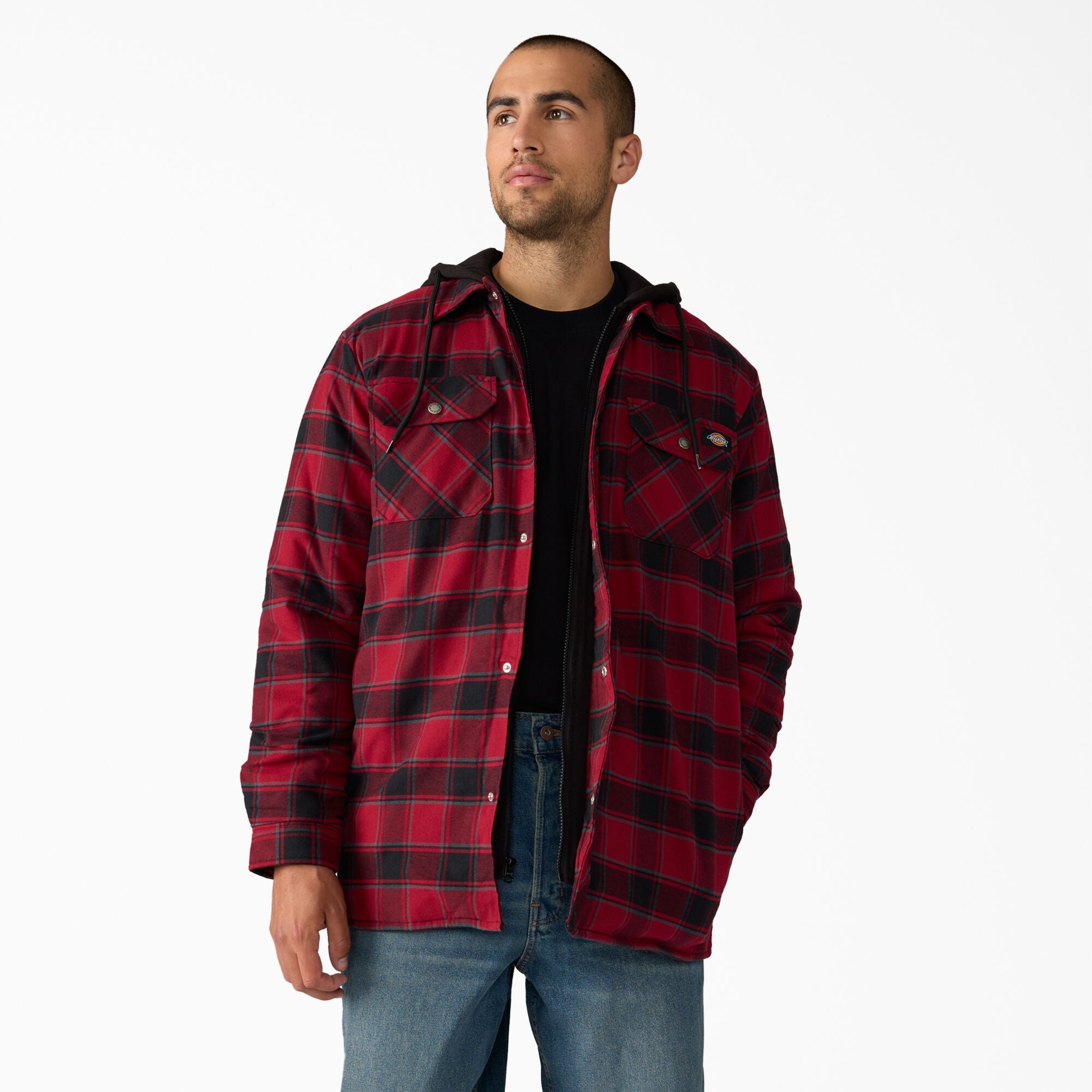 Dickies Water Repellent Flannel Hooded Shirt Jacket