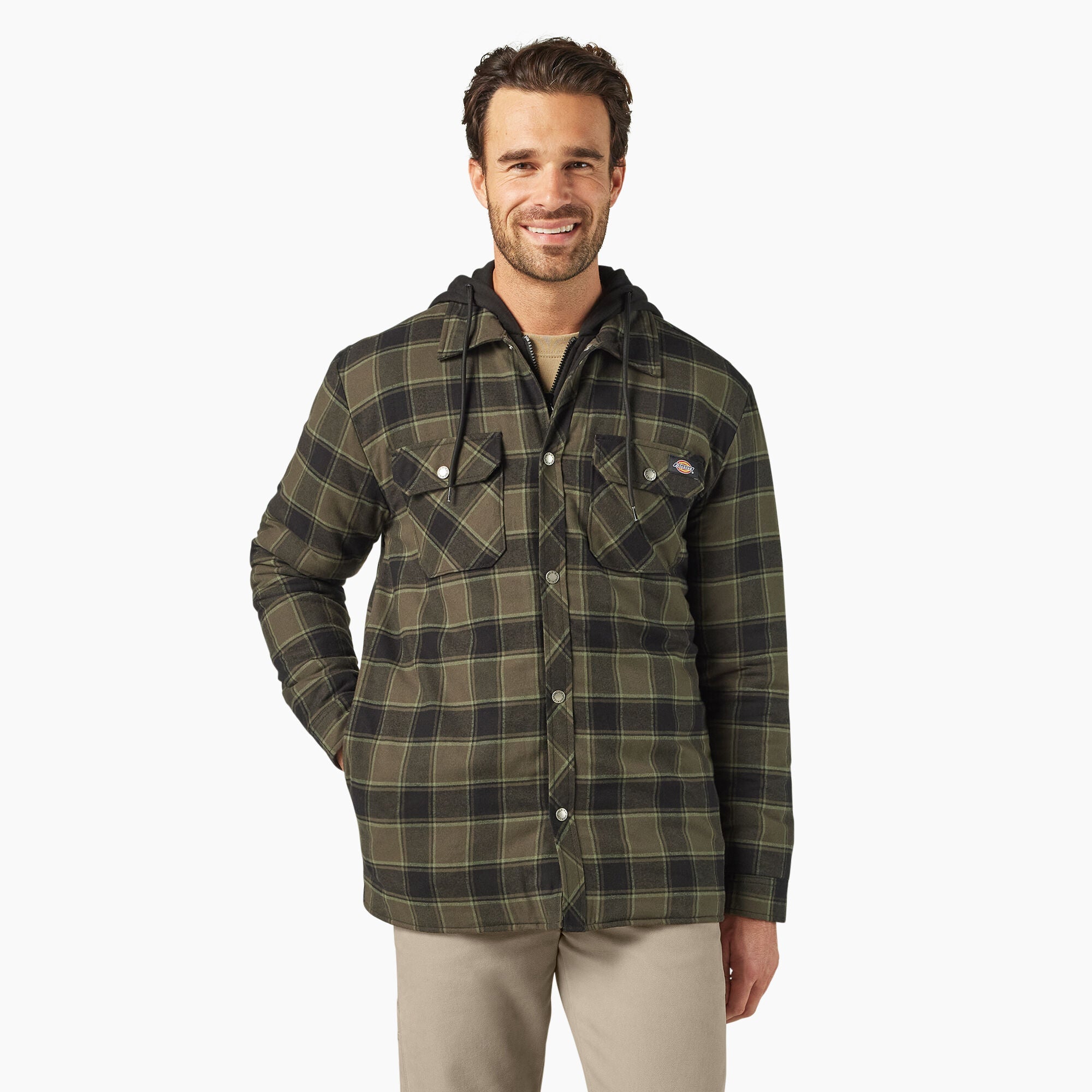 Dickies Water Repellent Flannel Hooded Shirt Jacket
