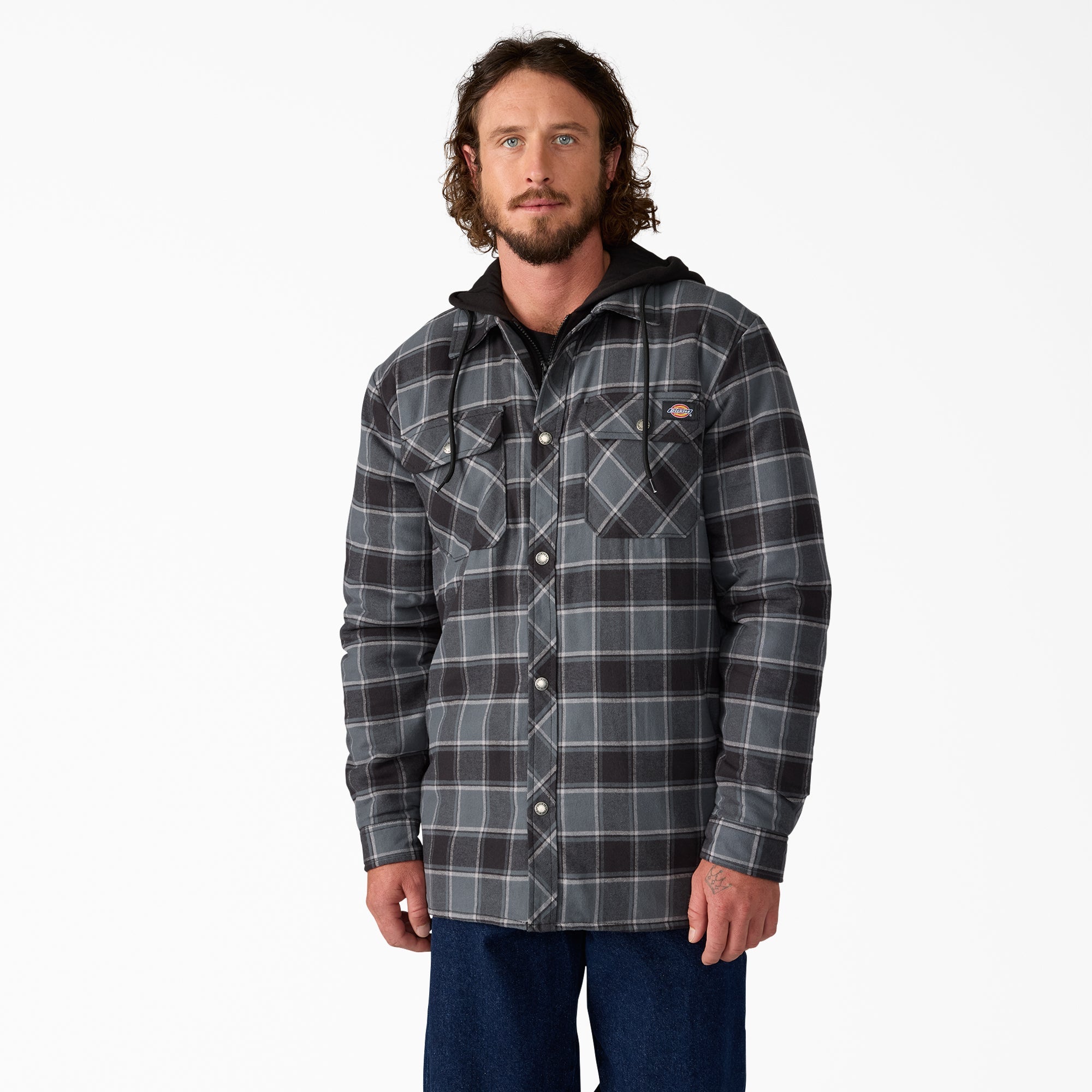 Dickies Water Repellent Flannel Hooded Shirt Jacket