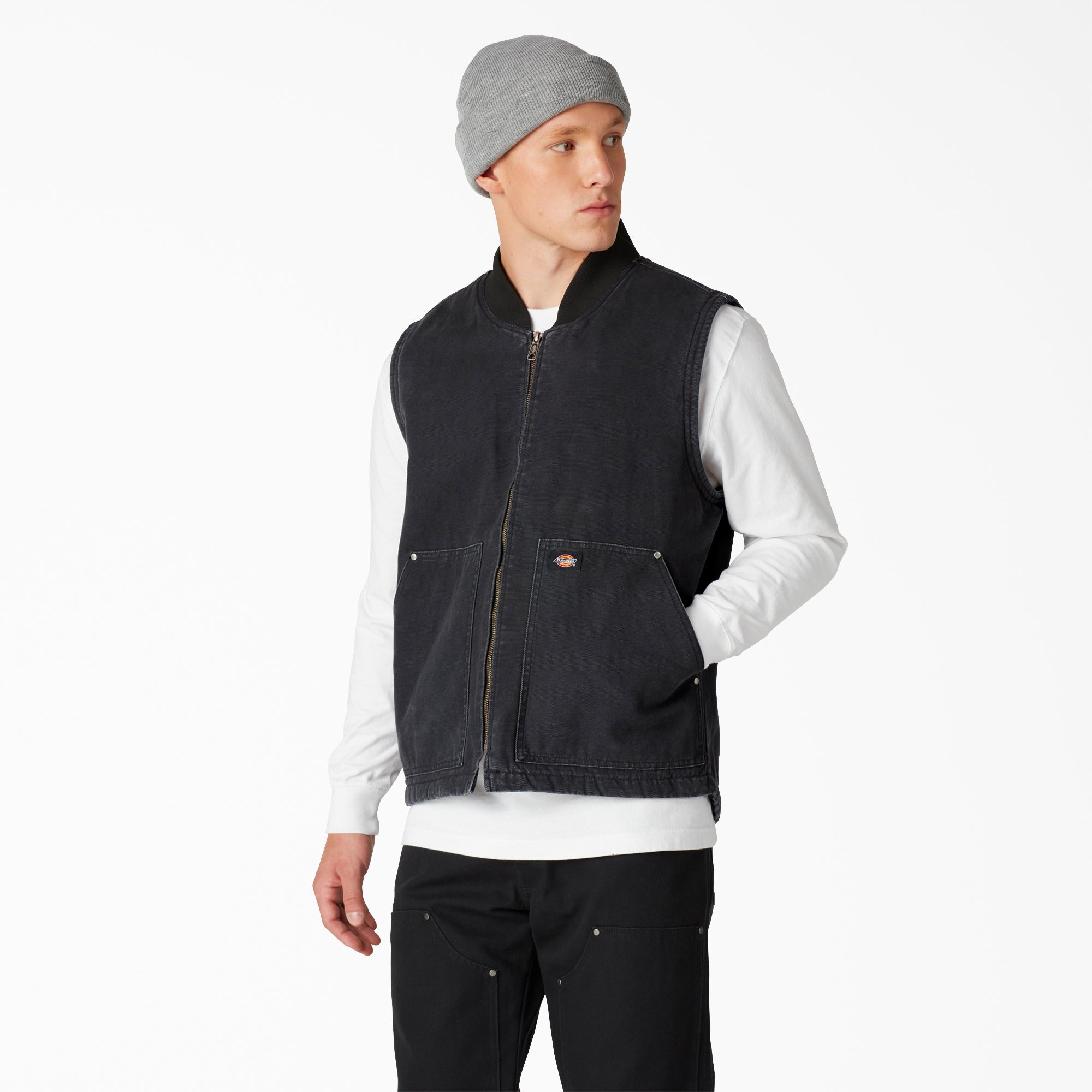 Dickies Stonewashed Duck High Pile Fleece Lined Vest