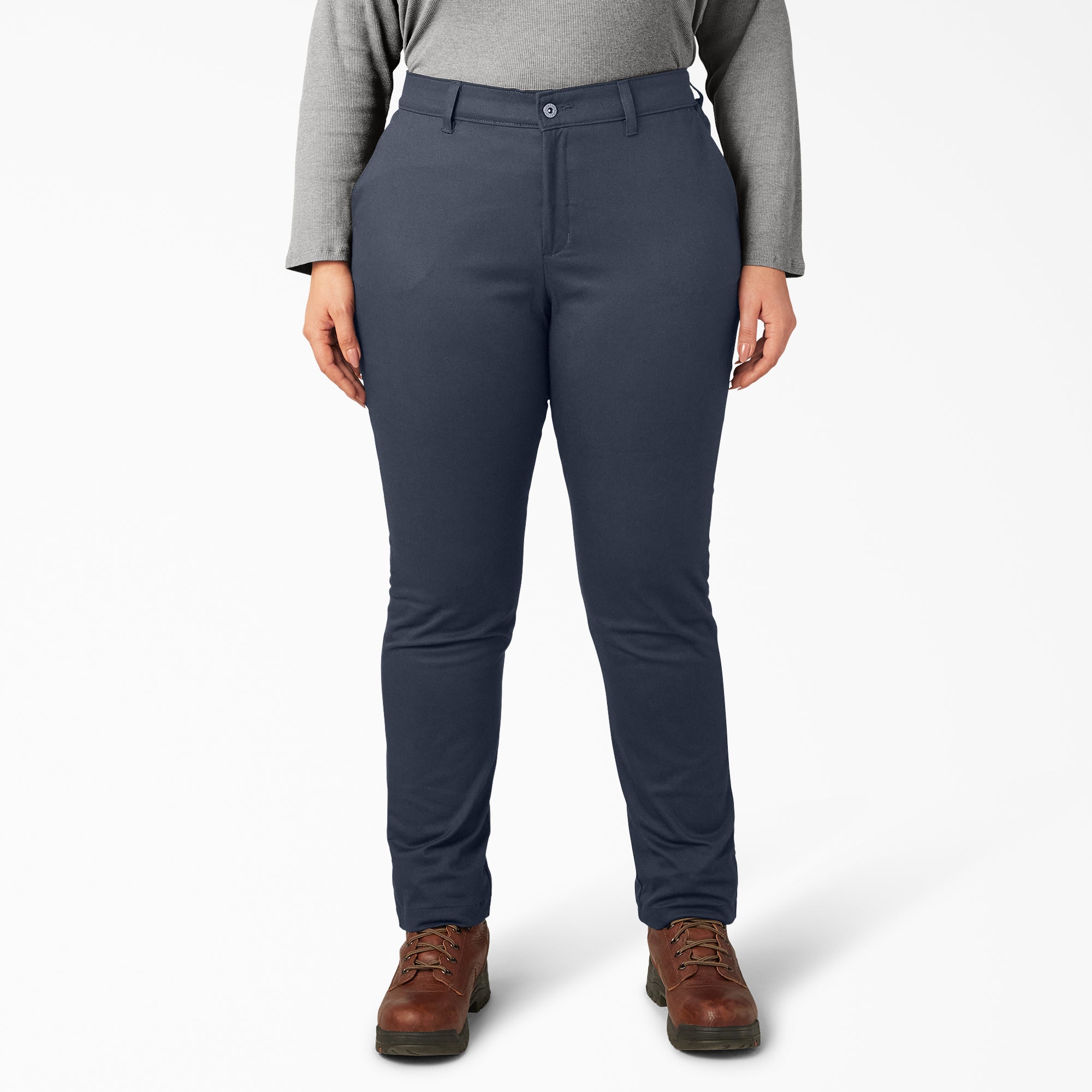 Dickies Women's Plus Mid Rise Skinny Leg Pants