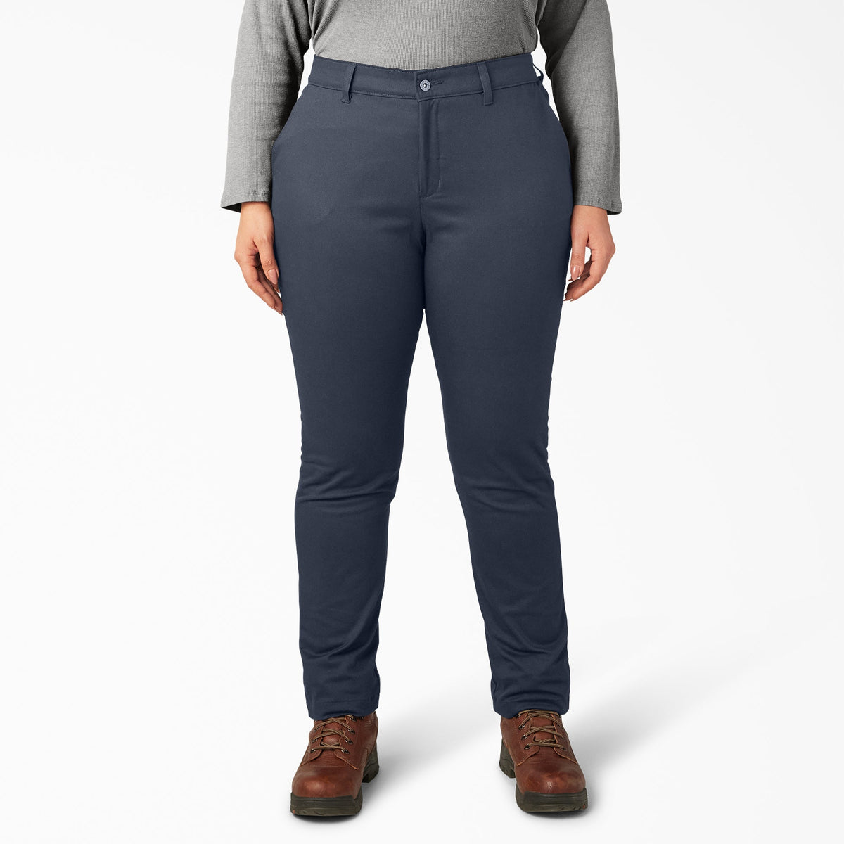 Dickies Women's Plus Mid Rise Skinny Leg Pants
