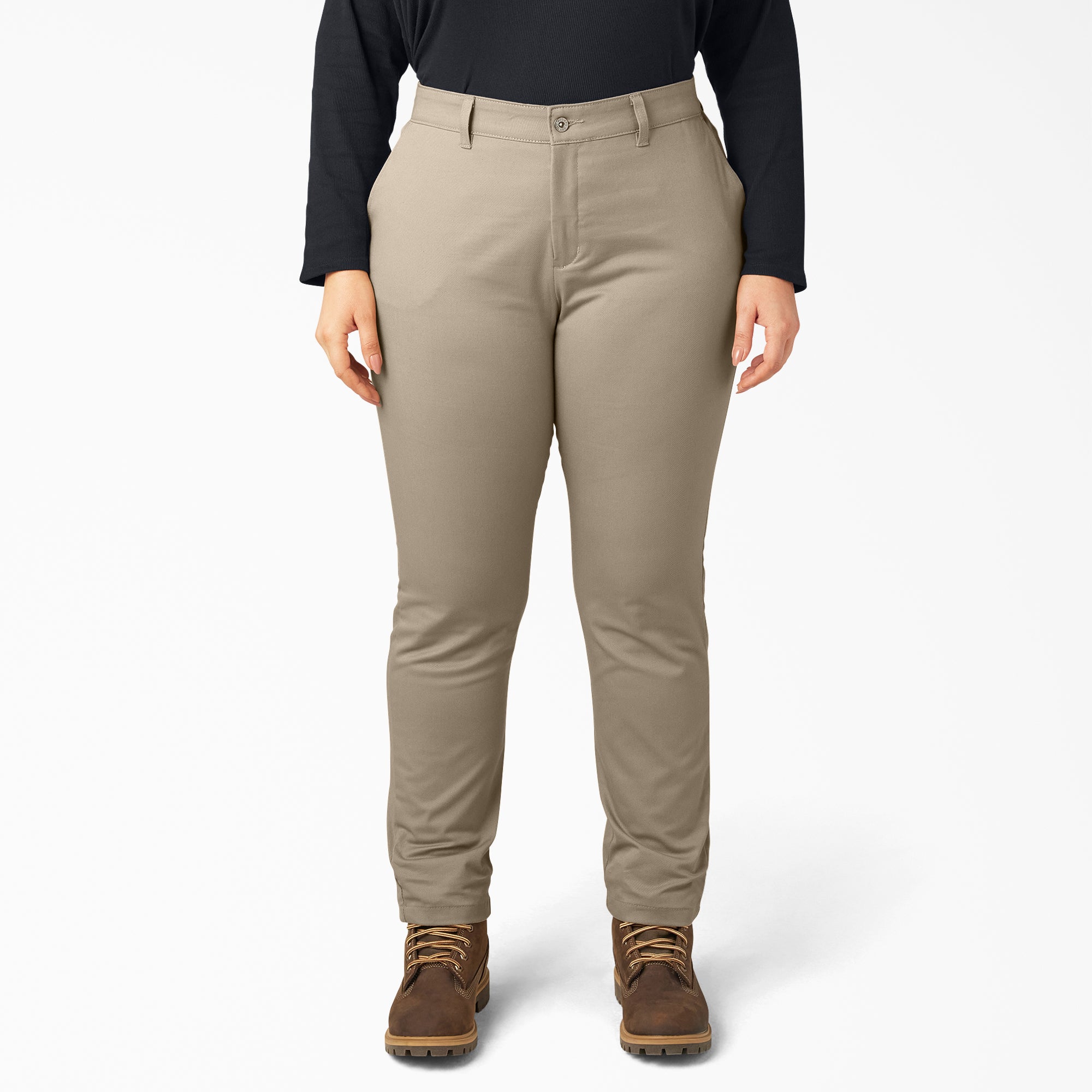Dickies Women's Plus Mid Rise Skinny Leg Pants