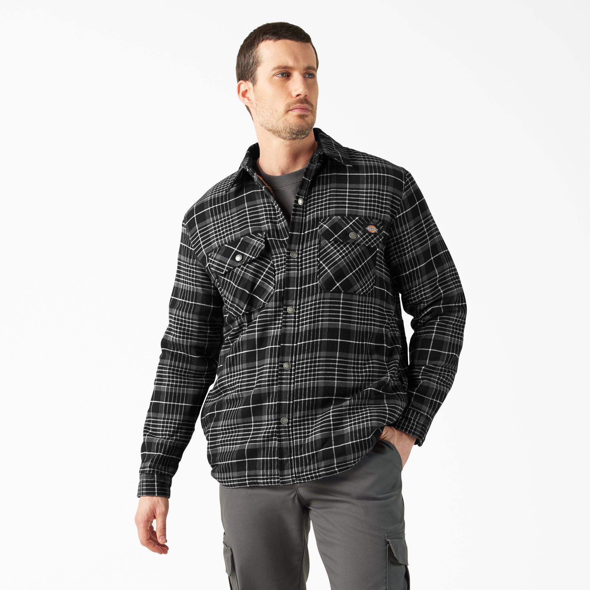 Dickies Water Repellent Fleece-Lined Flannel Shirt Jacket