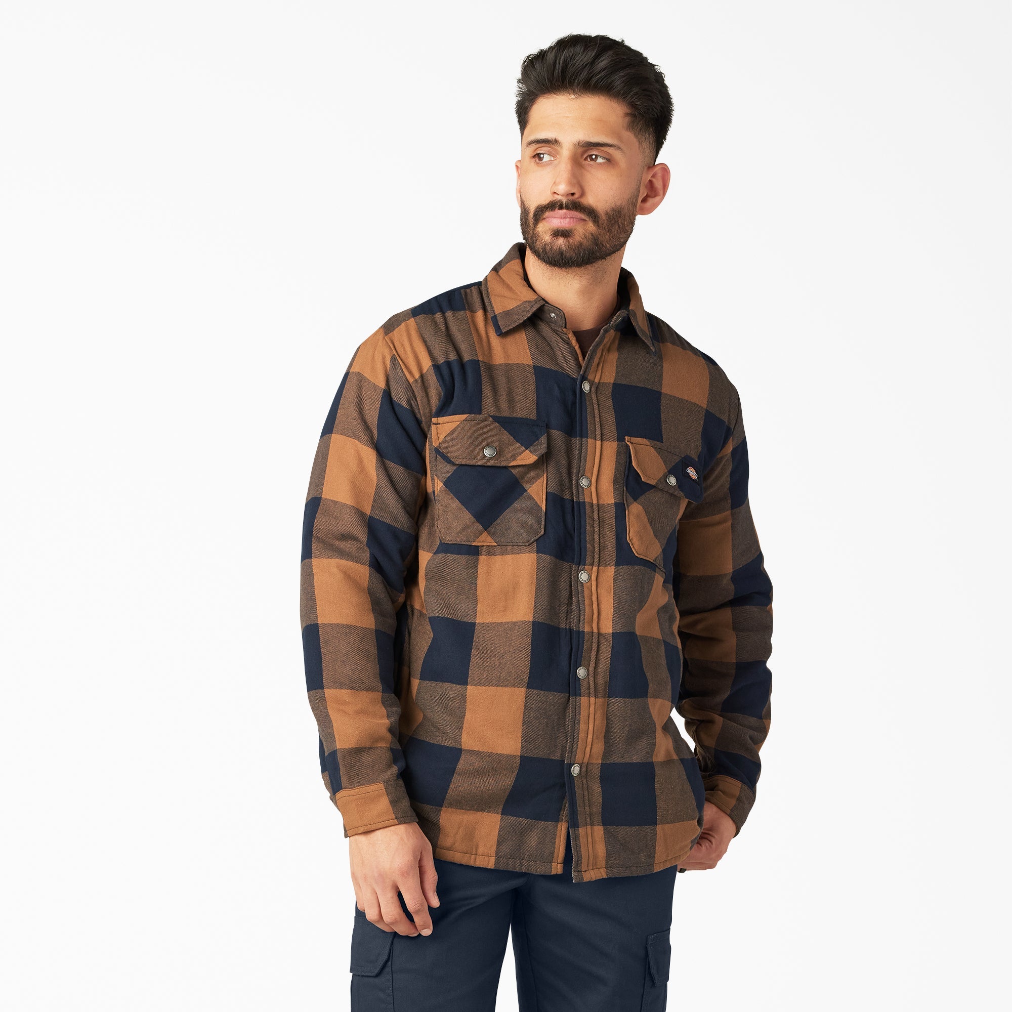 Dickies Water Repellent Fleece-Lined Flannel Shirt Jacket